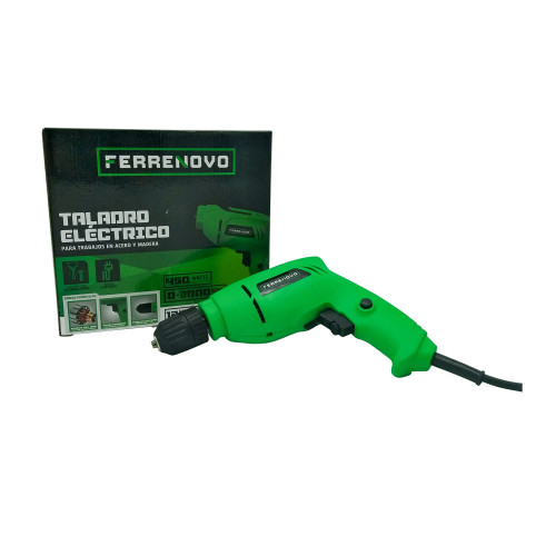 Taladro Eléctrico 3/8 Vel Variable 450W Ferrenovo