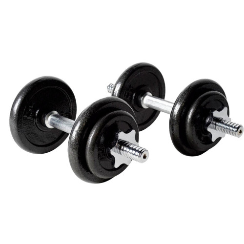 Set De Mancuernas De Hierro 15Kg K6 Con Maleta Plástica Gym