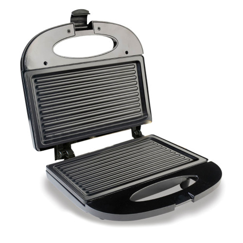 Sanduchera He Sm117N Negra Con Platos Grill Antadh.