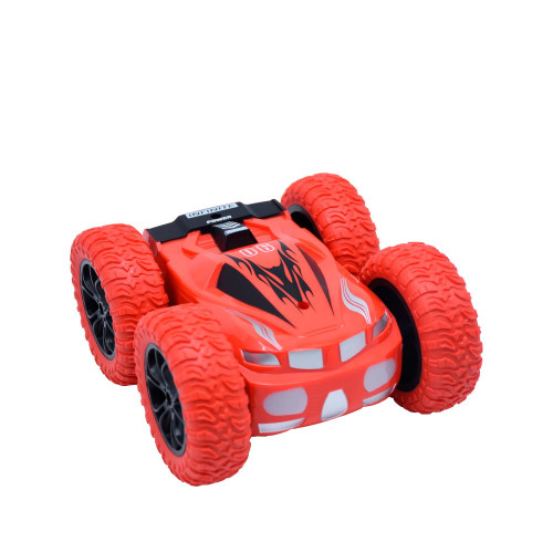 Carro R/C Stunt Red , Carro Piruetas, Bateria Recargable, Luces Delanteras, Sonidos Y Luces Led En El Control Rojo