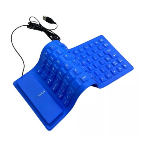 Teclado Pc Alambrico Usb Goma Flexible Impermeable