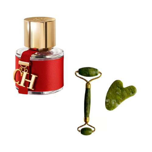 Perfume Carolina Herrera Mujer Ch Edt 30ml +  Kit Facial Rodillo Y Gua Sha