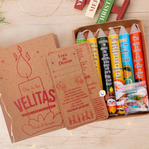 Kit Día De Las Velitas Caja Ritual Navidad Deseos Kdv01